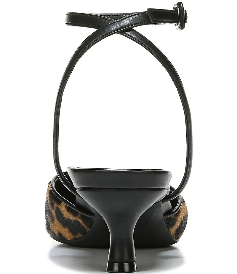 Vionic Jacynda Leopard Print Hair Calf Ankle Strap Dress Pumps
