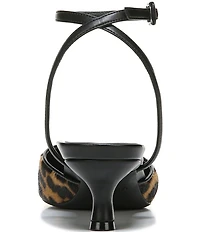 Vionic Jacynda Leopard Print Hair Calf Ankle Strap Dress Pumps
