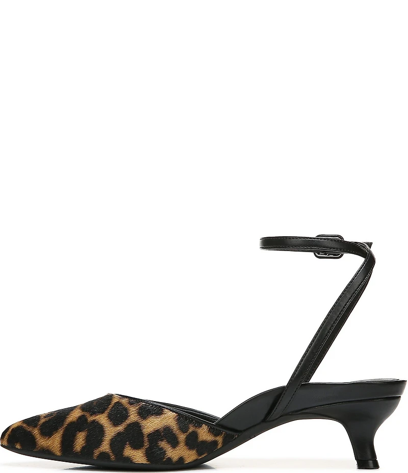 Vionic Jacynda Leopard Print Hair Calf Ankle Strap Dress Pumps