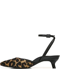 Vionic Jacynda Leopard Print Hair Calf Ankle Strap Dress Pumps