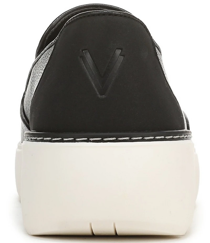 Vionic Kearny 2.0 Leather Platform Wedge Slip On Sneakers