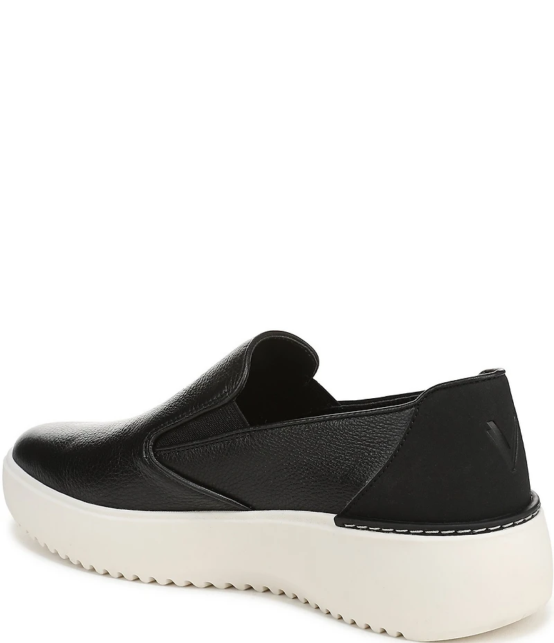 Vionic Kearny 2.0 Leather Platform Wedge Slip On Sneakers