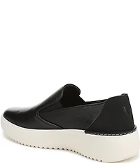 Vionic Kearny 2.0 Leather Platform Wedge Slip On Sneakers