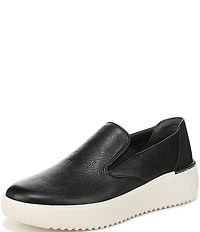 Vionic Kearny 2.0 Leather Platform Wedge Slip On Sneakers