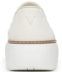 Vionic Kearny 2.0 Leather Platform Wedge Slip On Sneakers