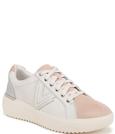 Vionic Kearny II Leather and Suede Platform Sneakers