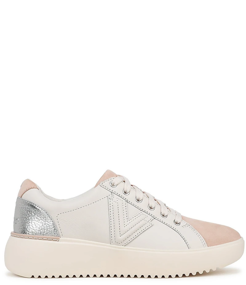 Vionic Kearny II Leather and Suede Platform Sneakers