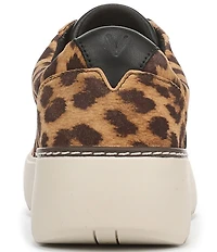 Vionic Kearny II Lace Up Leopard Print Suede Platform Sneakers