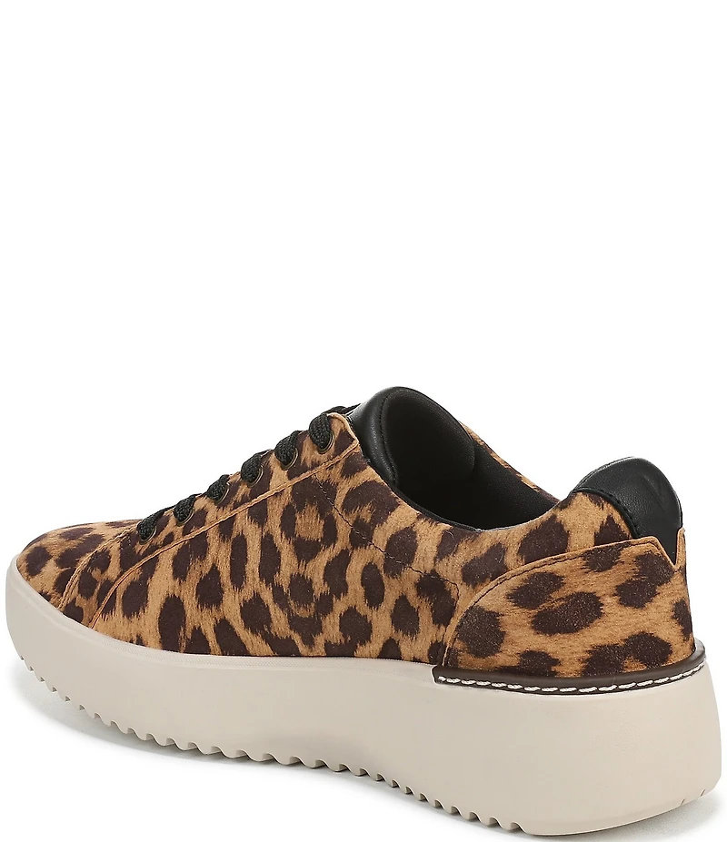 Vionic Kearny II Lace Up Leopard Print Suede Platform Sneakers