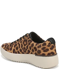 Vionic Kearny II Lace Up Leopard Print Suede Platform Sneakers