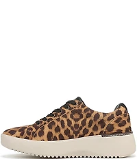 Vionic Kearny II Lace Up Leopard Print Suede Platform Sneakers