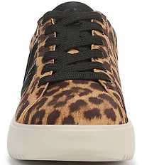 Vionic Kearny II Lace Up Leopard Print Suede Platform Sneakers
