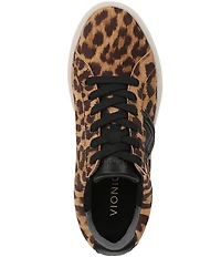 Vionic Kearny II Lace Up Leopard Print Suede Platform Sneakers