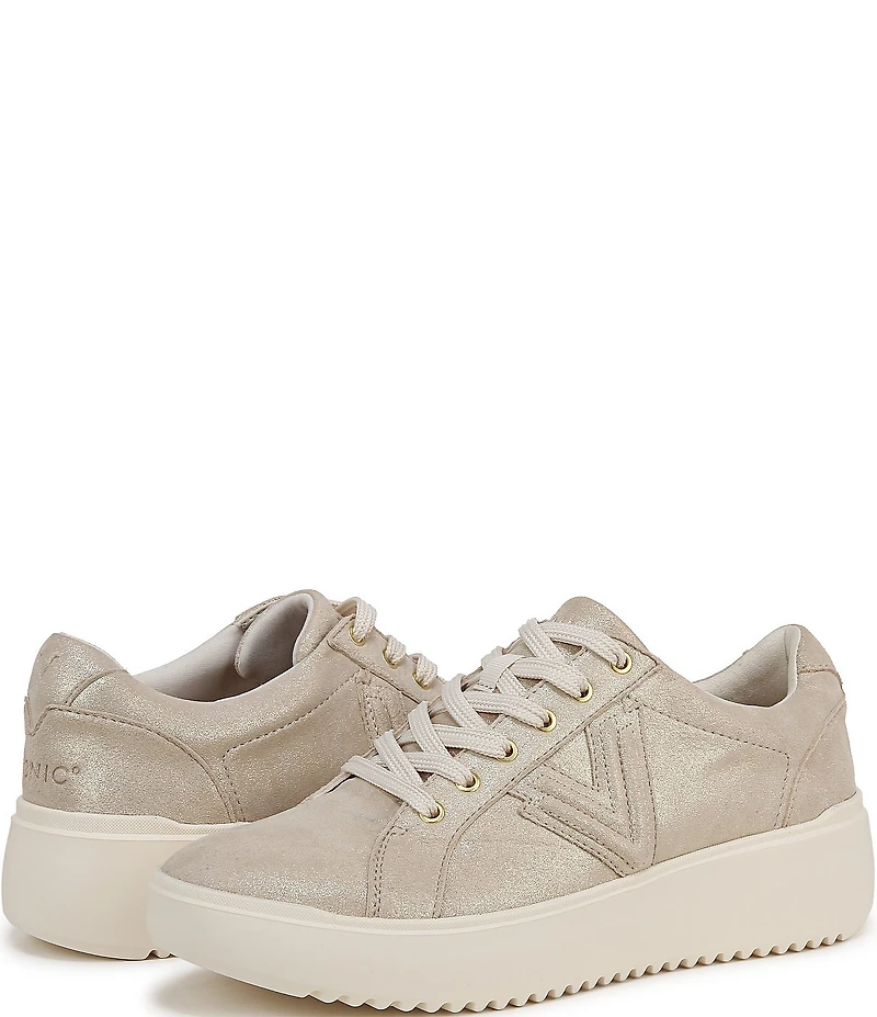 Vionic Kearny Leather Platform Lace Up Sneakers