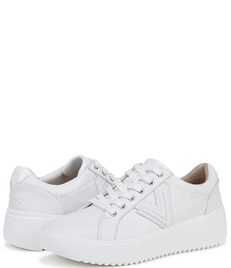 Vionic Kearny Leather Platform Lace Up Sneakers