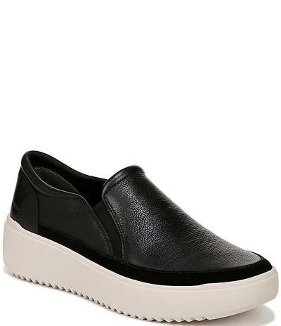 Vionic Kearny Leather Slip On Platform Sneakers