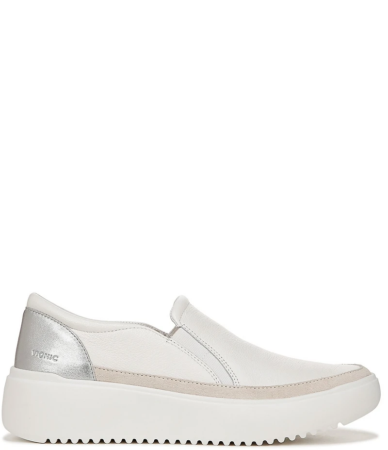 Vionic Kearny Leather Slip On Platform Sneakers