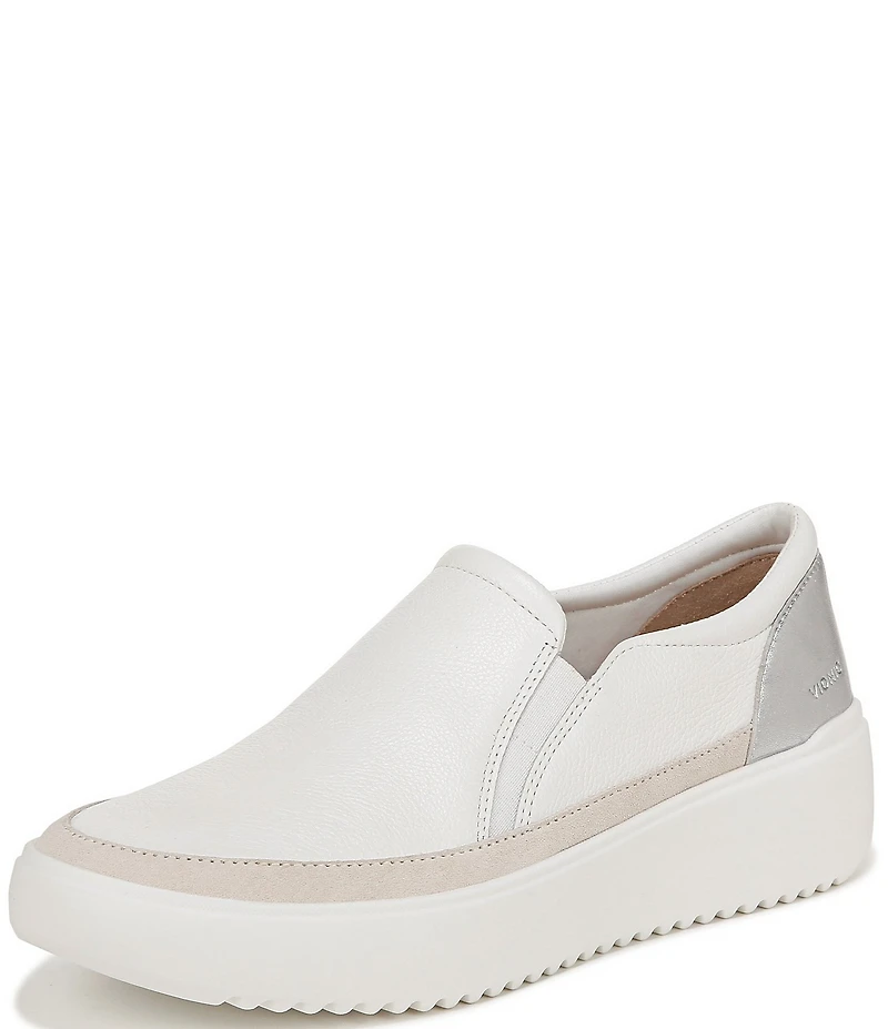 Vionic Kearny Leather Slip On Platform Sneakers