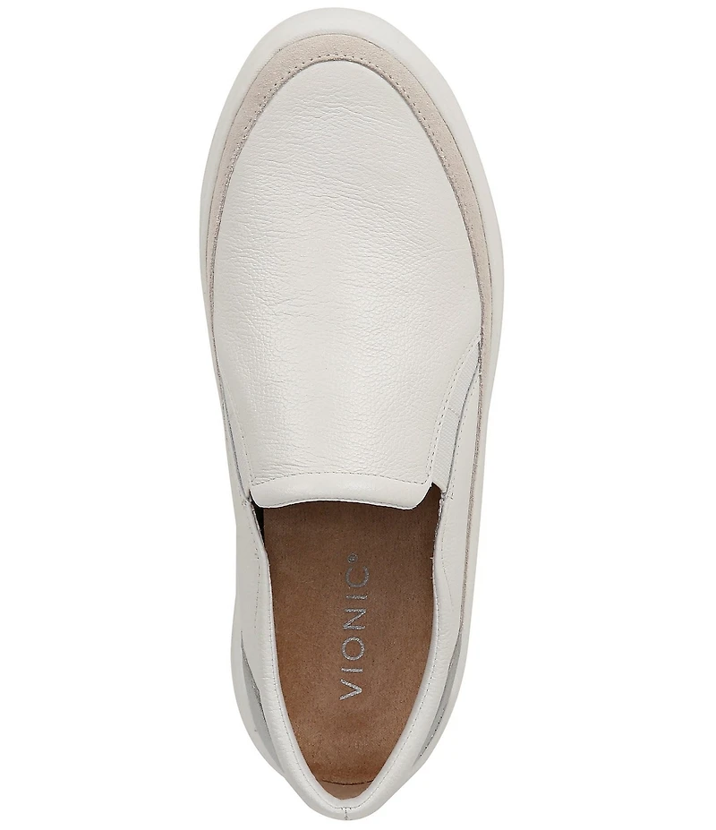 Vionic Kearny Leather Slip On Platform Sneakers