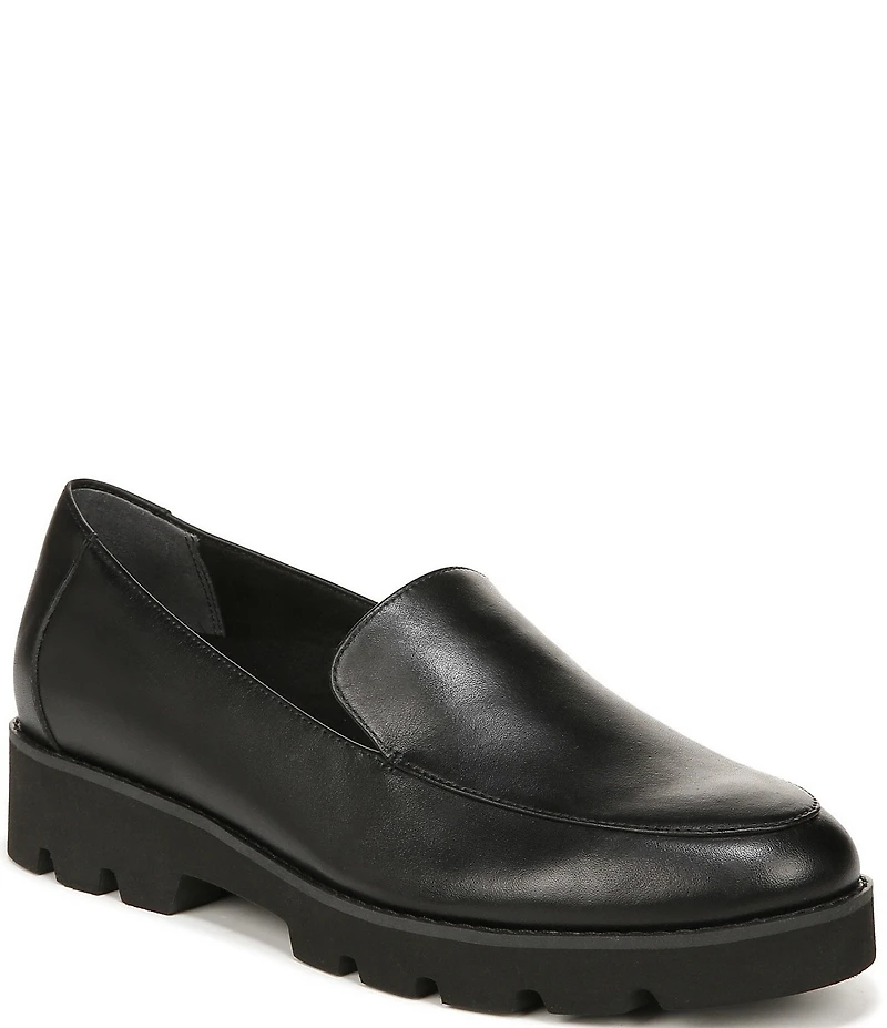 Vionic Kensley Leather Slip-On Lug Sole Platform Loafers