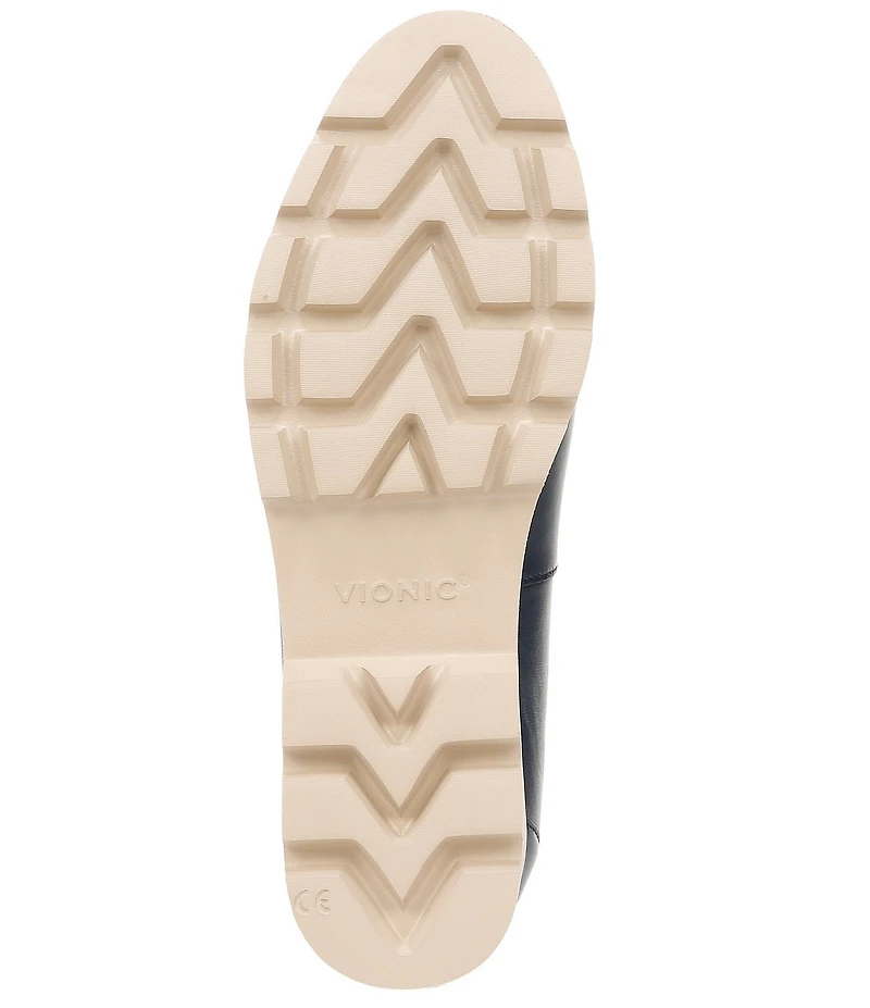 Vionic Kensley Leather Slip-On Lug Sole Platform Loafers