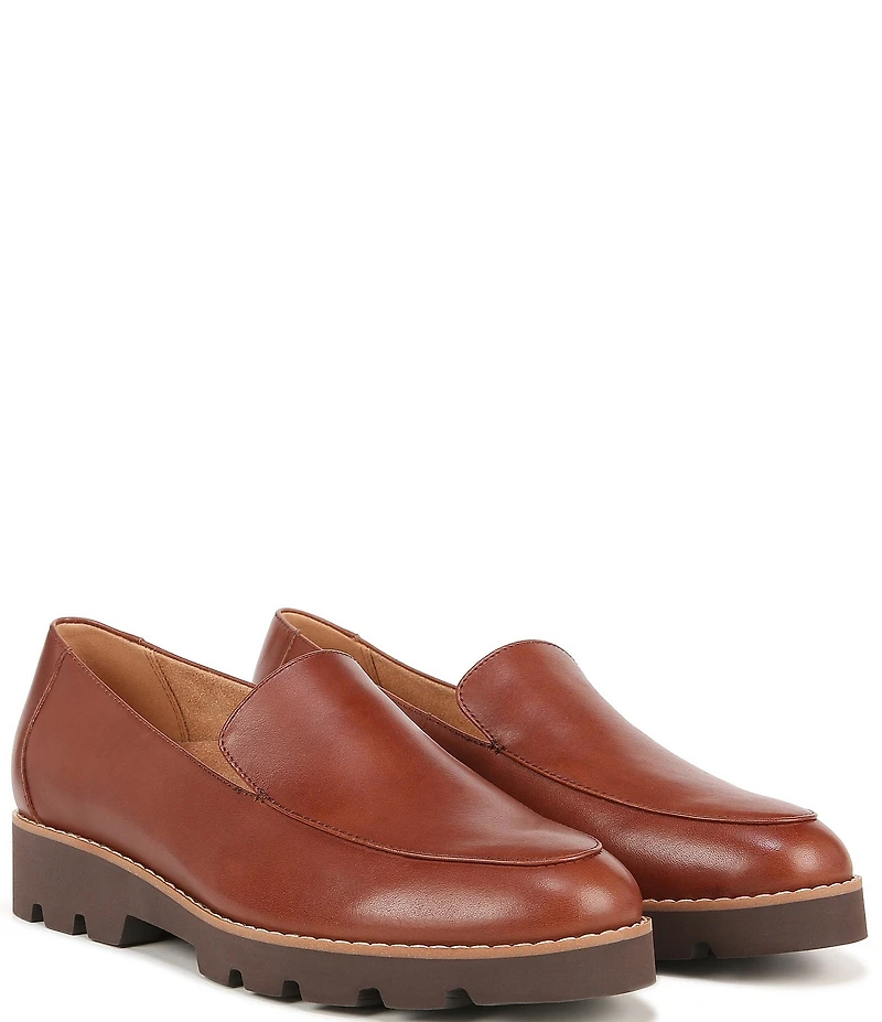 Vionic Kensley Leather Slip-On Lug Sole Platform Loafers
