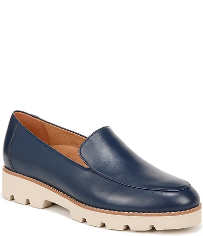 Vionic Kensley Leather Slip-On Lug Sole Platform Loafers