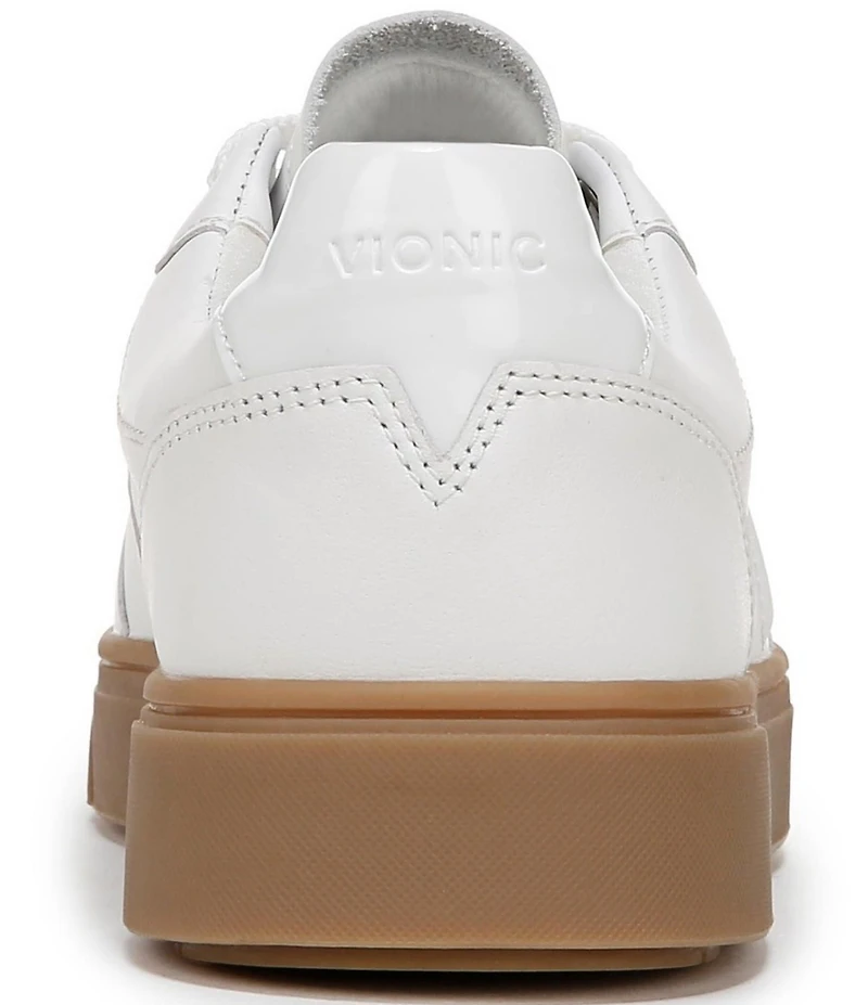 Vionic Kimmie Court Leather Logo Detail Gum Sole Sneakers