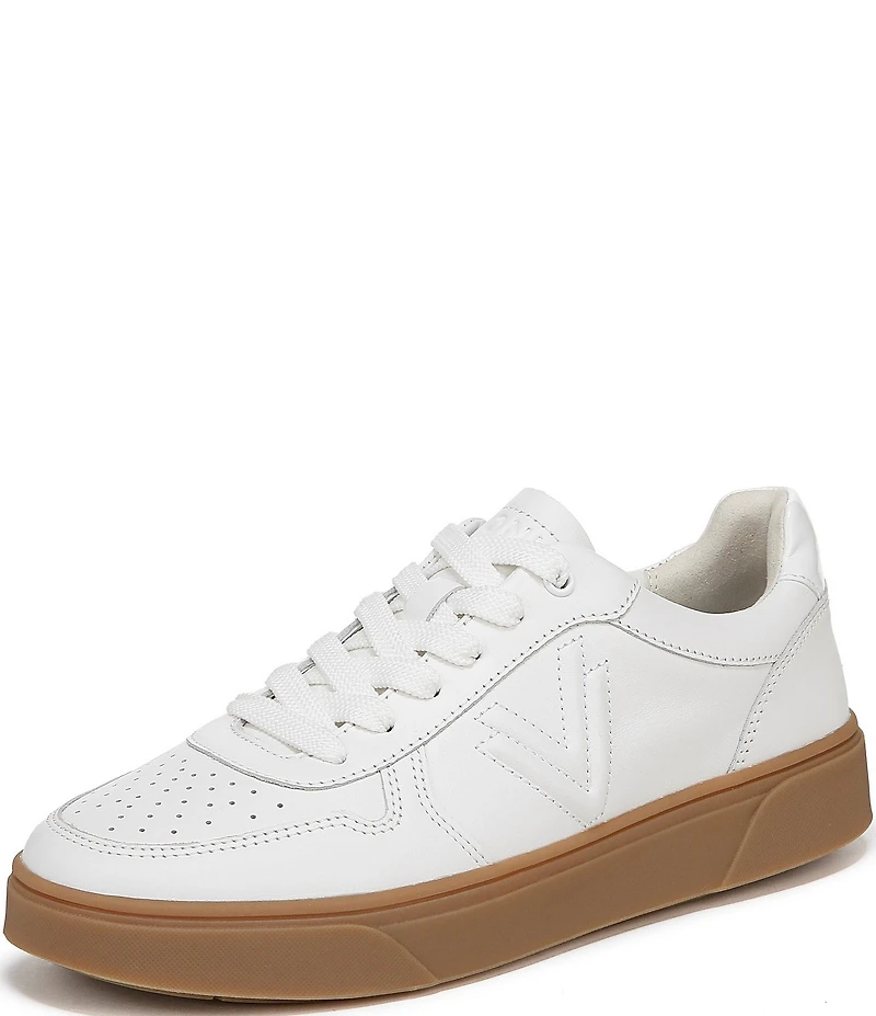 Vionic Kimmie Court Leather Logo Detail Gum Sole Sneakers