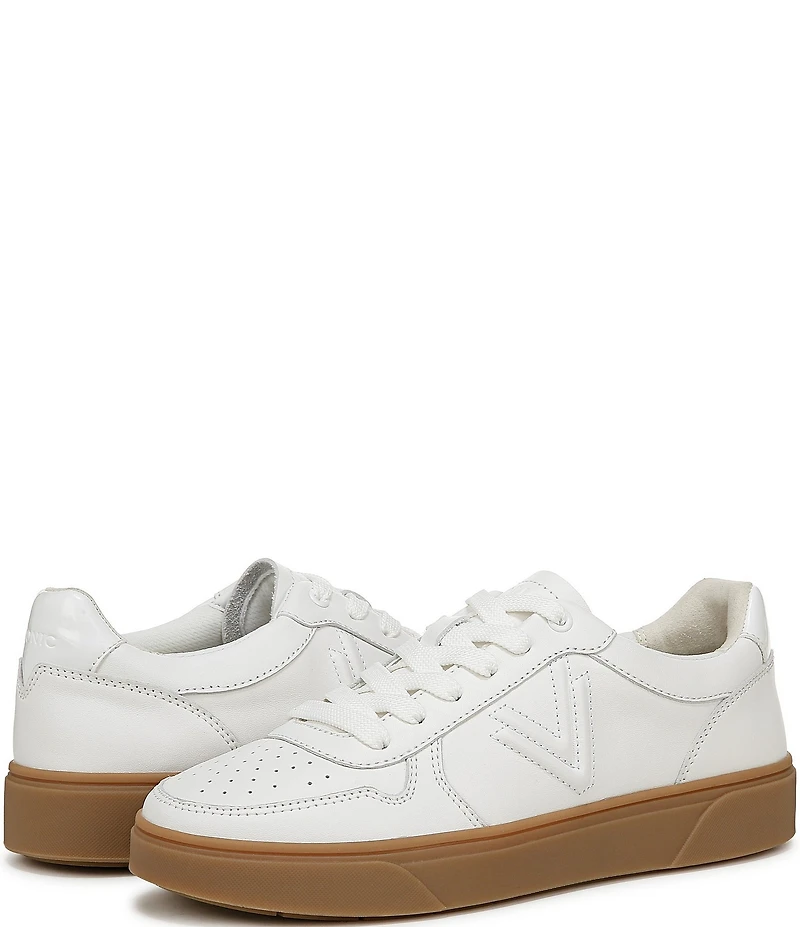 Vionic Kimmie Court Leather Logo Detail Gum Sole Sneakers