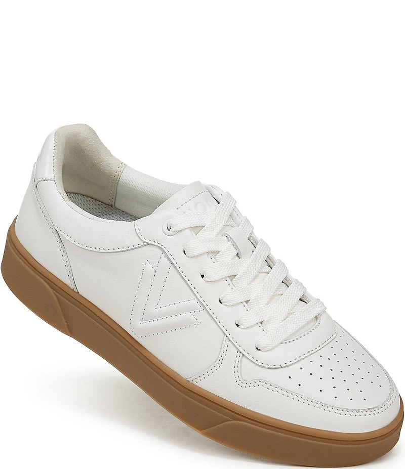 Vionic Kimmie Court Leather Logo Detail Gum Sole Sneakers