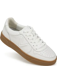 Vionic Kimmie Court Leather Logo Detail Gum Sole Sneakers