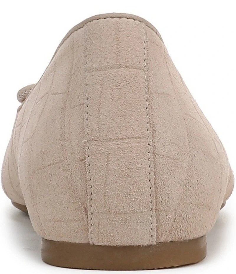 Vionic Klara Bow Detail Crocodile Pattern Suede Ballet Flats