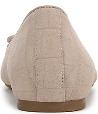 Vionic Klara Bow Detail Crocodile Pattern Suede Ballet Flats