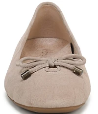Vionic Klara Bow Detail Crocodile Pattern Suede Ballet Flats