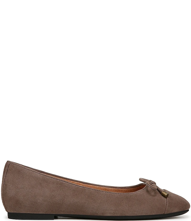 Vionic Klara Bow Detail Suede Ballet Flats