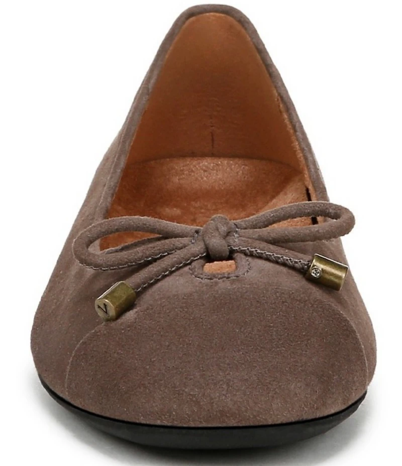 Vionic Klara Bow Detail Suede Ballet Flats