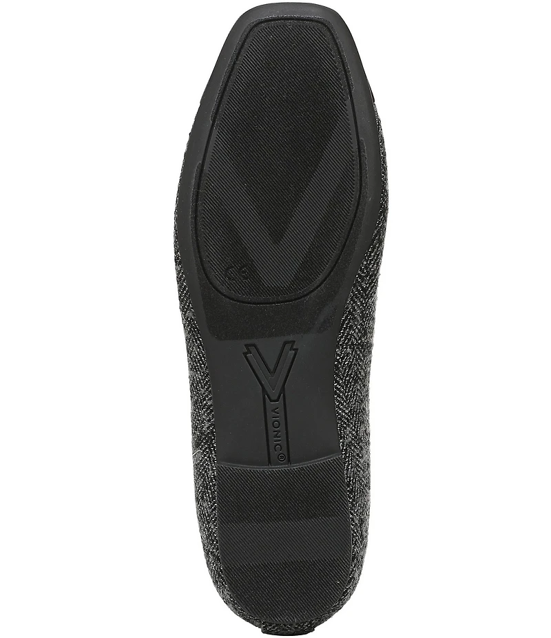 Vionic Klara Herringbone Bow Detail Ballet Flats