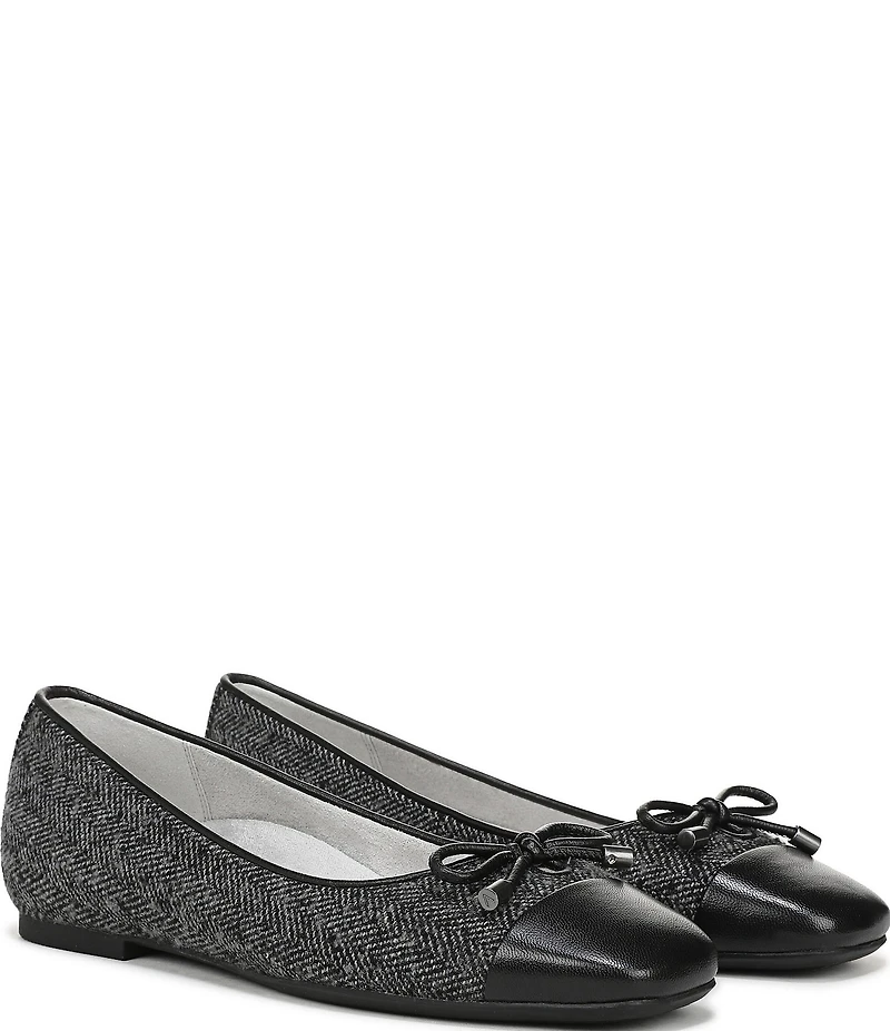 Vionic Klara Herringbone Bow Detail Ballet Flats