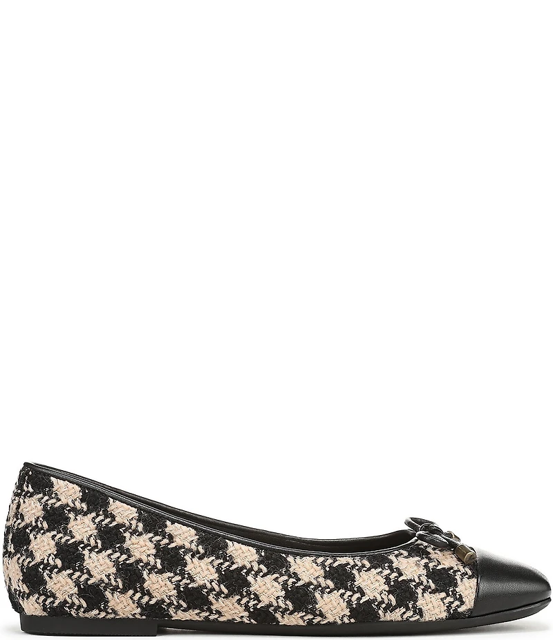 Vionic Klara Houndstooth Bow Detail Cap Toe Ballet Flats