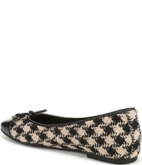 Vionic Klara Houndstooth Bow Detail Cap Toe Ballet Flats