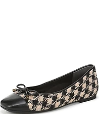 Vionic Klara Houndstooth Bow Detail Cap Toe Ballet Flats