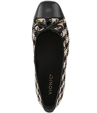 Vionic Klara Houndstooth Bow Detail Cap Toe Ballet Flats