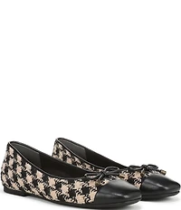 Vionic Klara Houndstooth Bow Detail Cap Toe Ballet Flats