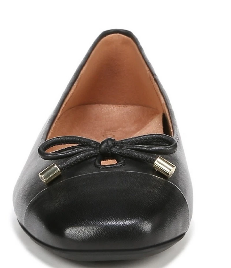 Vionic Klara Leather Bow Detail Ballet Flats