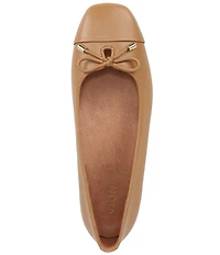 Vionic Klara Leather Bow Detail Ballet Flats