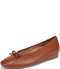 Vionic Larissa Leather Bow Detail Ballet Flats