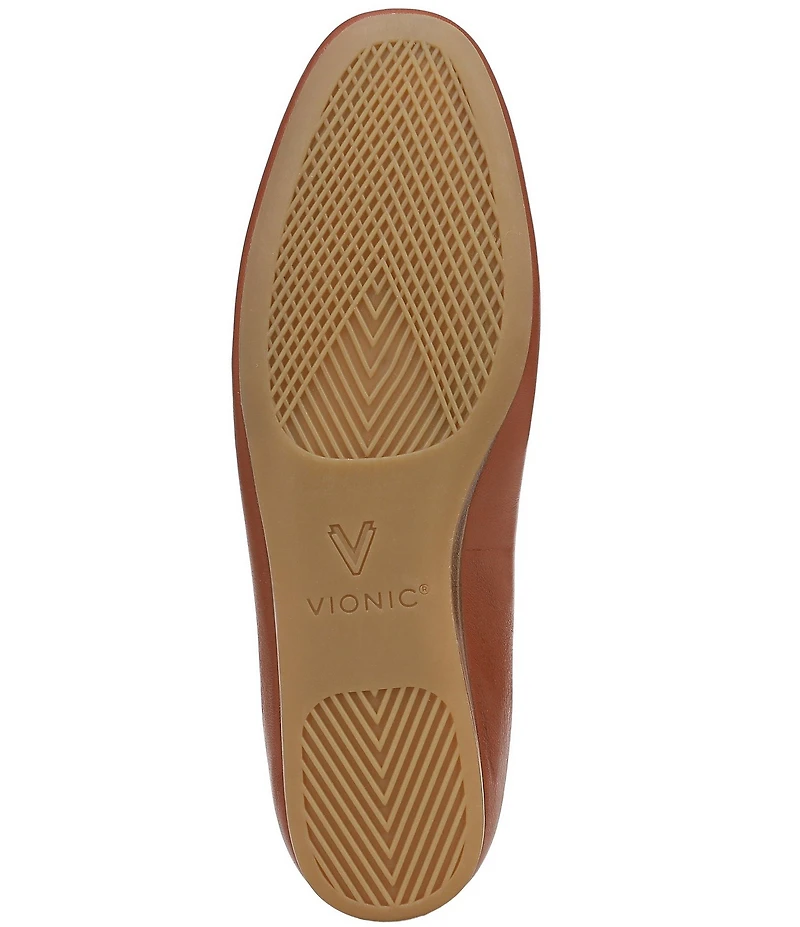 Vionic Larissa Leather Bow Detail Ballet Flats