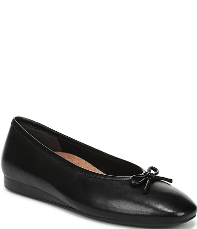 Vionic Larissa Leather Bow Detail Ballet Flats
