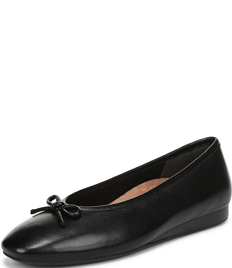Vionic Larissa Leather Bow Detail Ballet Flats